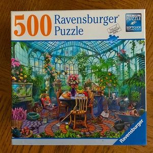 500 Pieces Ravensburger Puzzle: Greenhouse Mornings